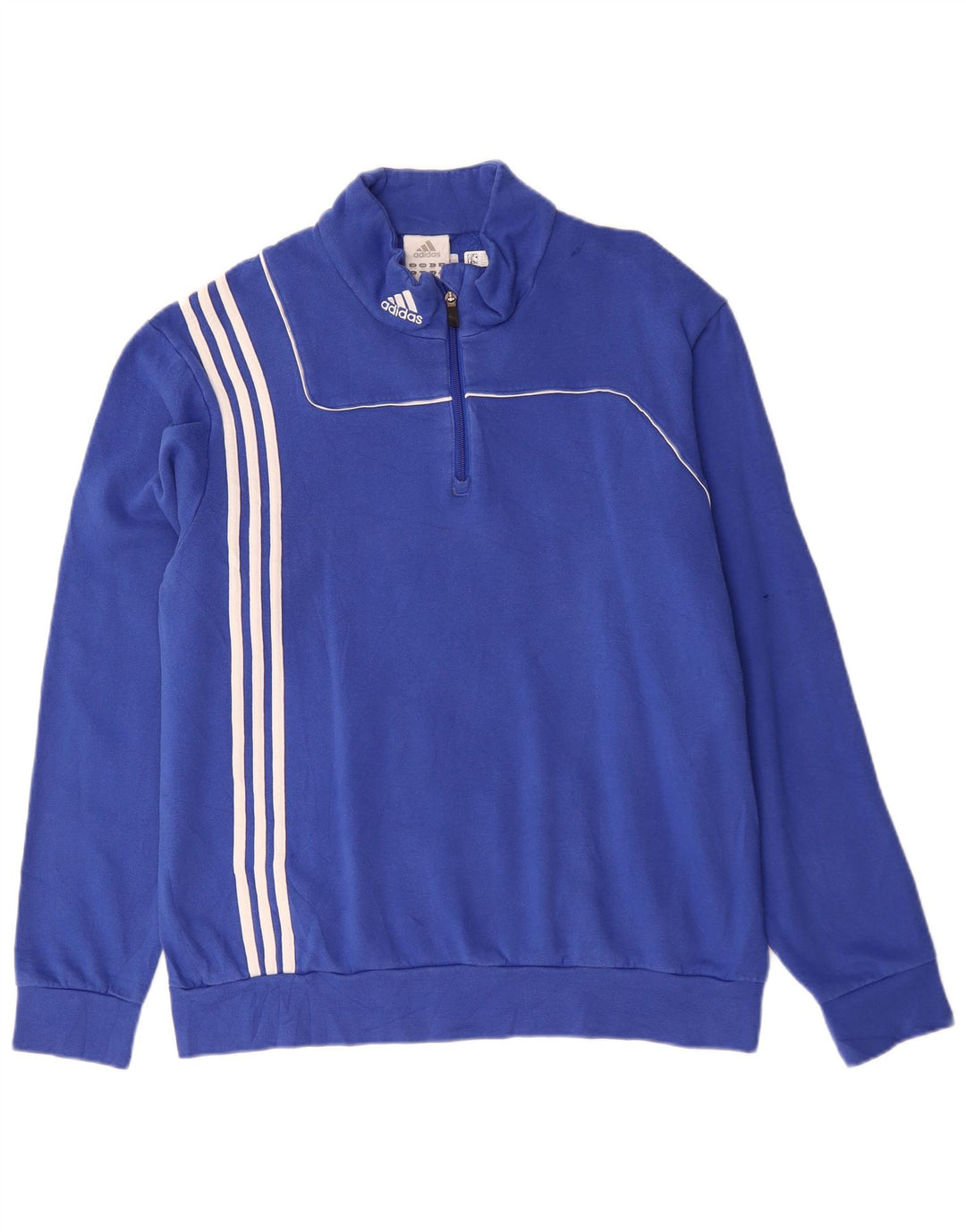 ADIDAS Mens Zip Neck Moletom Jumper UK 48/50 XL Azul