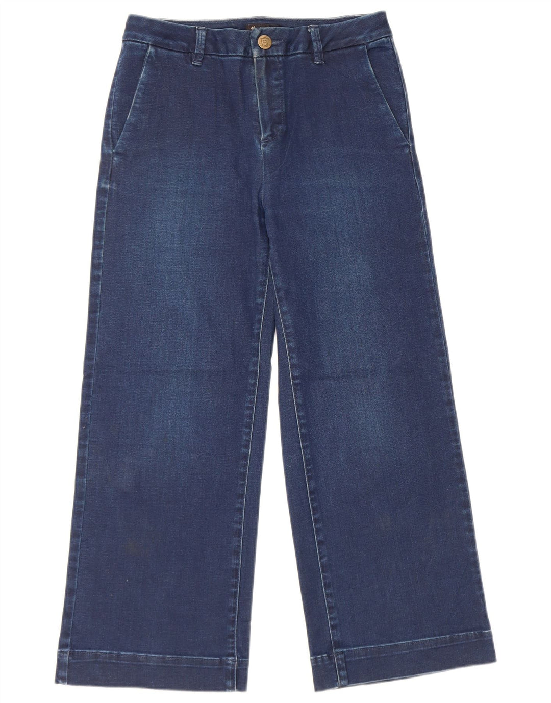Jeans feminino Massimo Dutti com perna larga W26 L23 azul