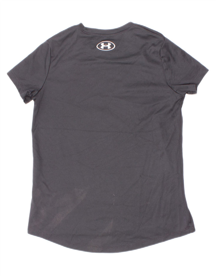Camiseta gráfica Under Armour Boys 7-8 anos pequeno poliéster cinza
