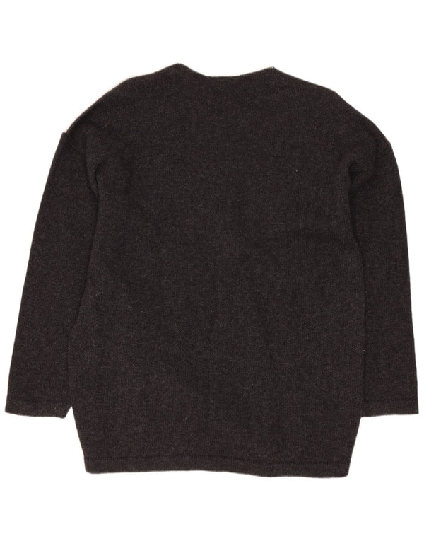 Cecilia Benetti Womens Crew Neck Jumper Sweater UK 16 Large Grey Lambswool