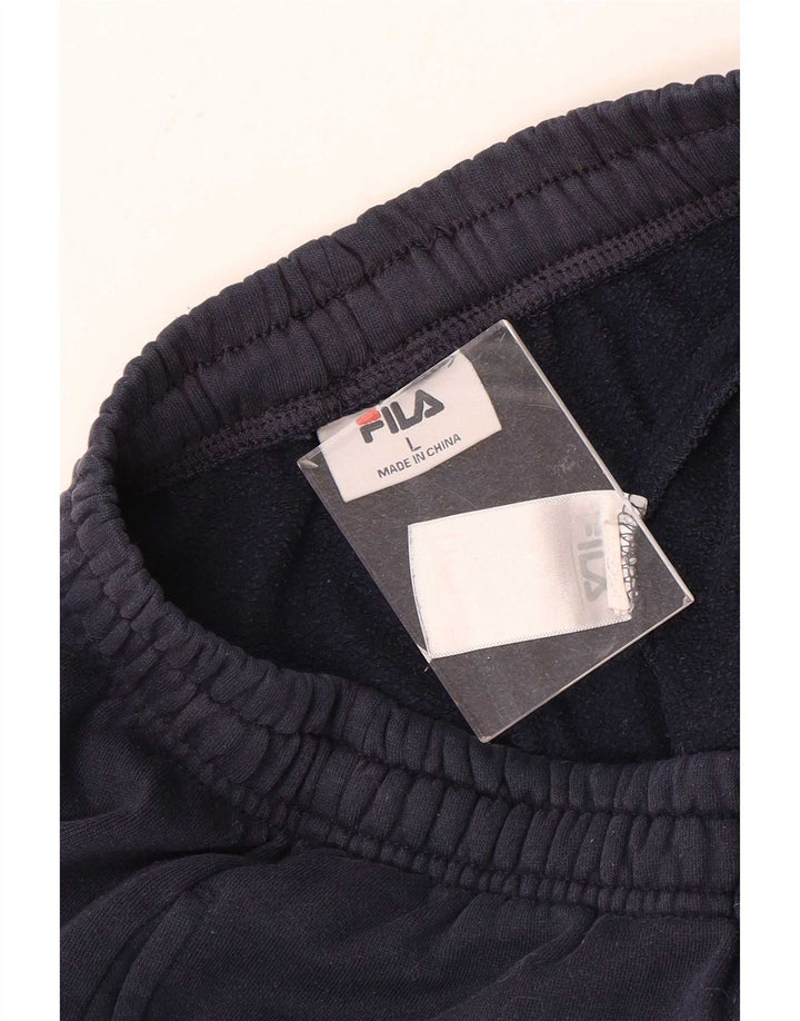 Calça de treino masculina Fila grande poliéster azul marinho