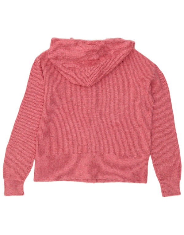 Suéter cardigã feminino com capuz Marks & Spencer Reino Unido 10 viscose rosa pequena