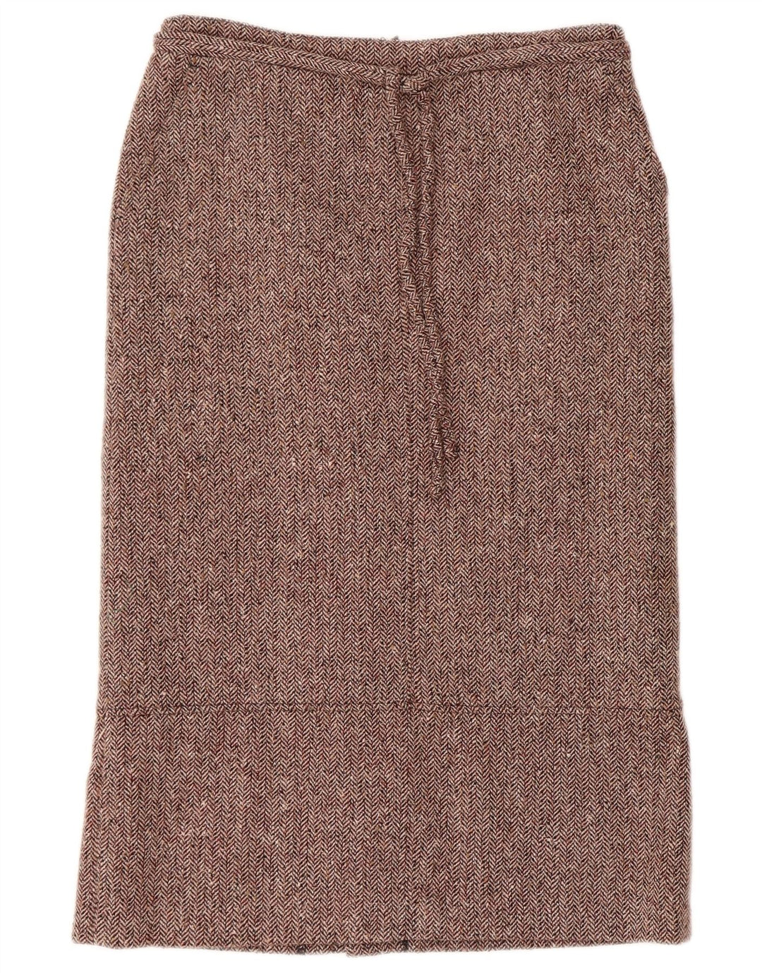 Saia reta feminina vintage UE 38 médio W30 lã espinha de peixe cor de vinho