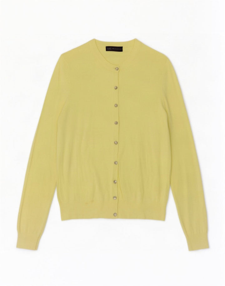 Suéter cardigã feminino Marks & Spencer UK 12 viscose amarela média