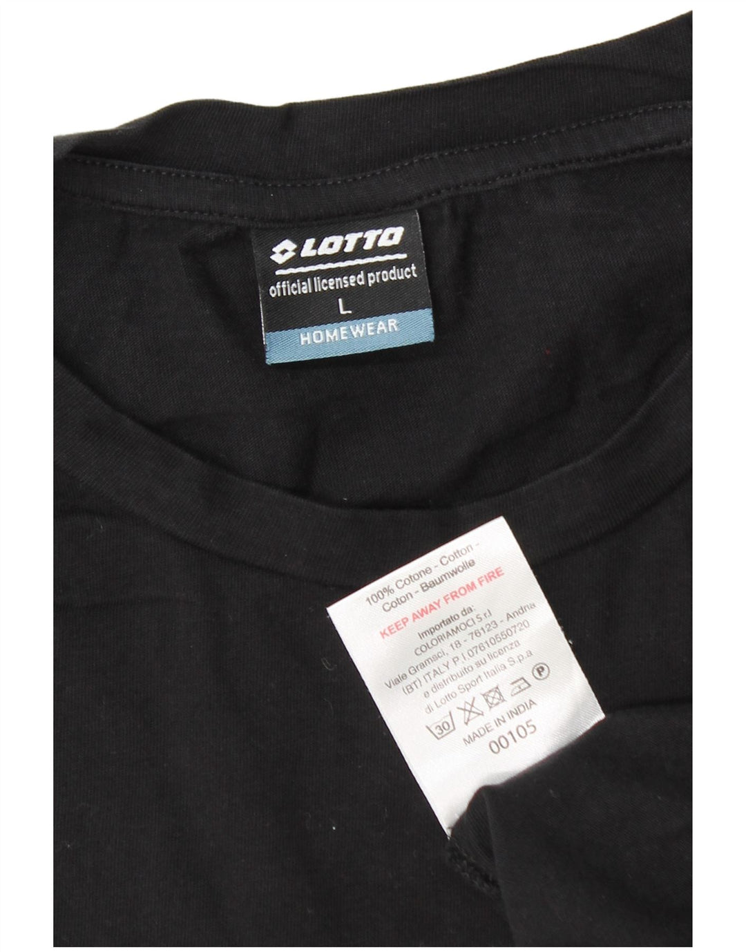 Camiseta masculina Lotto Top grande de algodão preto