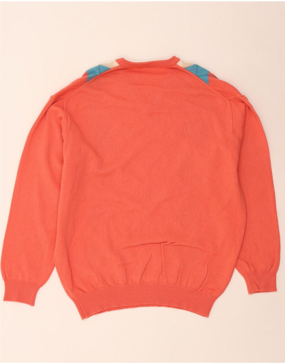 Suéter masculino LYLE & SCOTT com decote em V XL laranja Argyle/Diamante