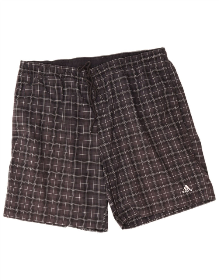 Shorts esportivos masculinos Adidas XL preto xadrez poliéster