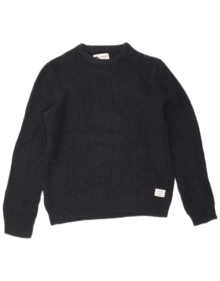 Suéter masculino Jack & Jones com gola redonda e algodão azul marinho médio