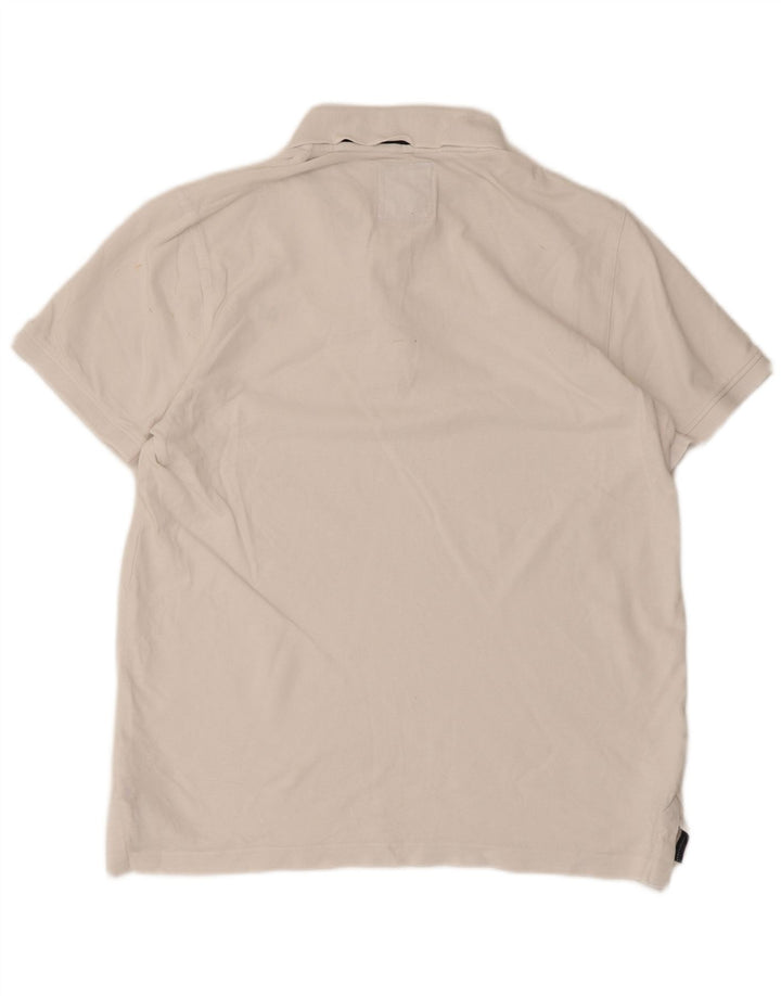 Camisa polo masculina Crew Clothing grande algodão branco