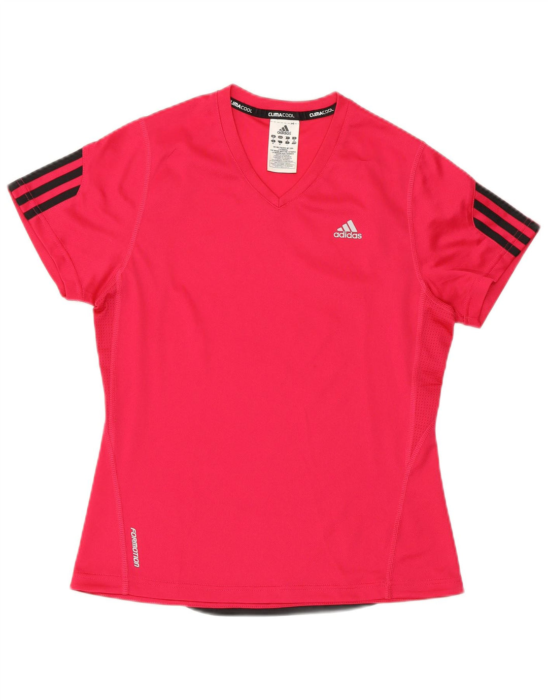 ADIDAS Womens Climacool T-Shirt Top UK 12 Médio Rosa Poliéster
