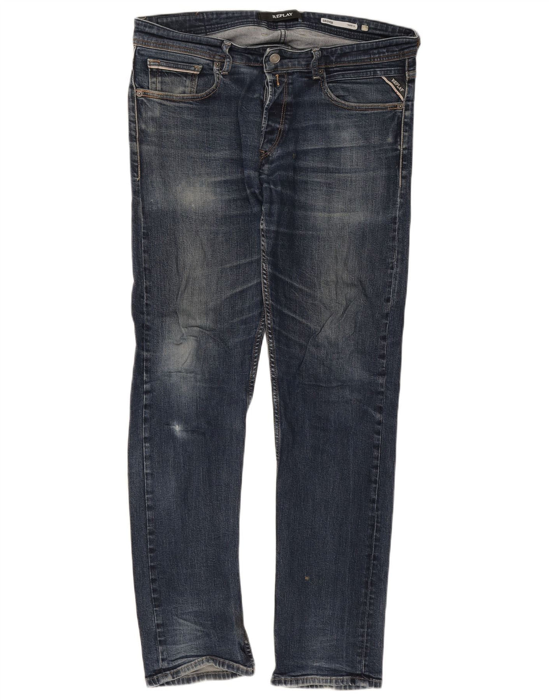 Replay Masculino Grover Straight Jeans W34 L31 Azul