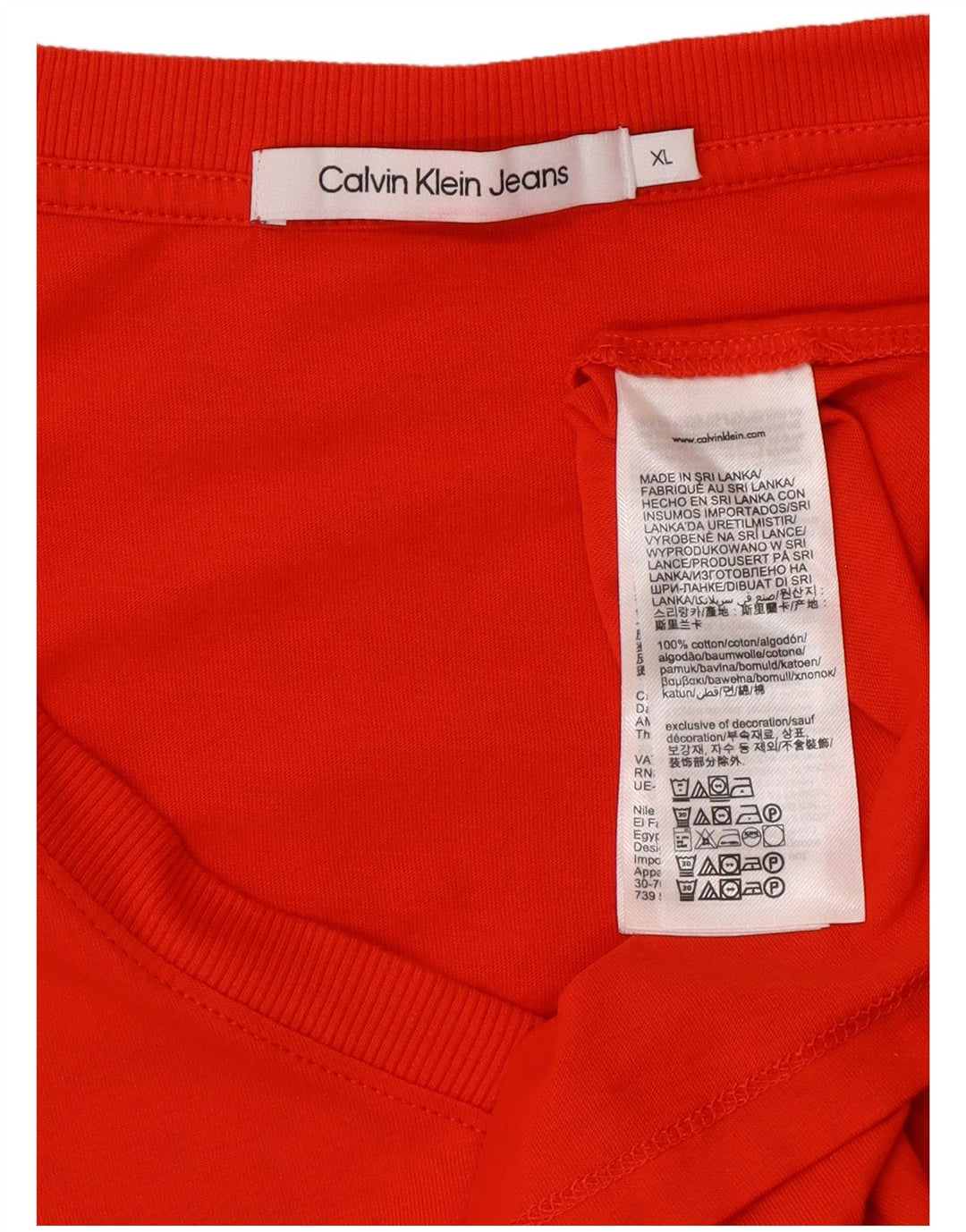 Camiseta masculina CALVIN KLEIN JEANS Top XL de algodão vermelho