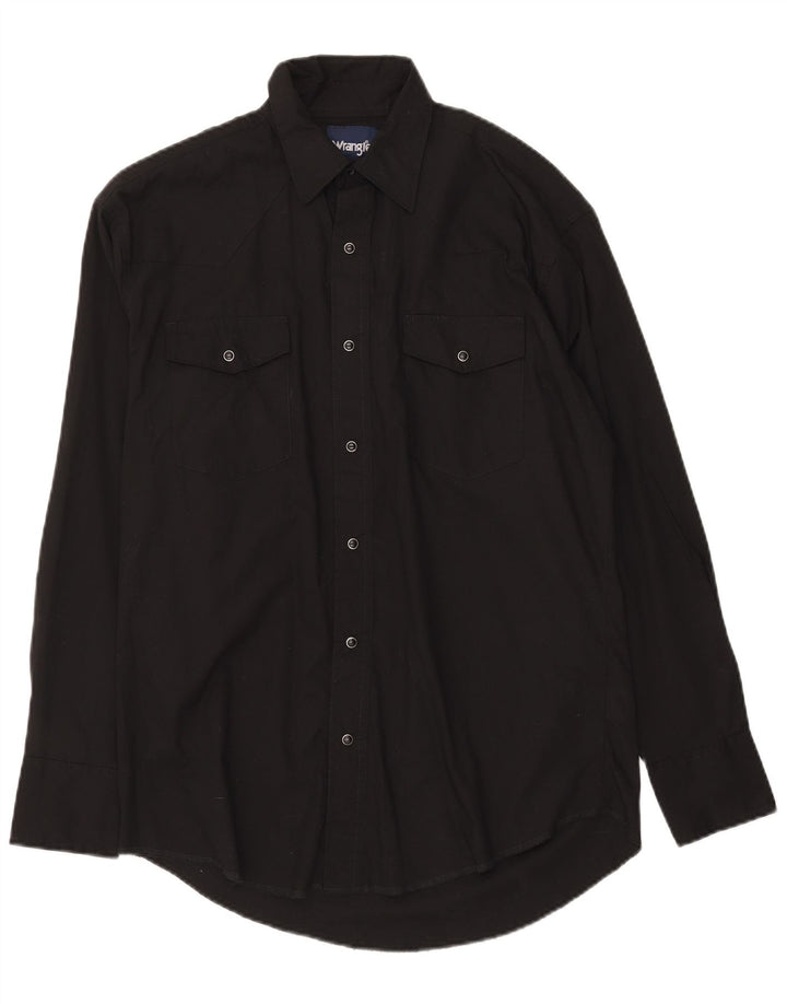 Camisa masculina Wrangler de algodão preto médio