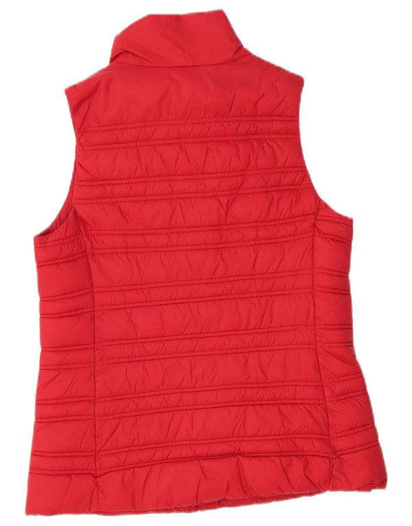 Colete acolchoado feminino Dkny UK 10 pequeno esporte vermelho de poliéster