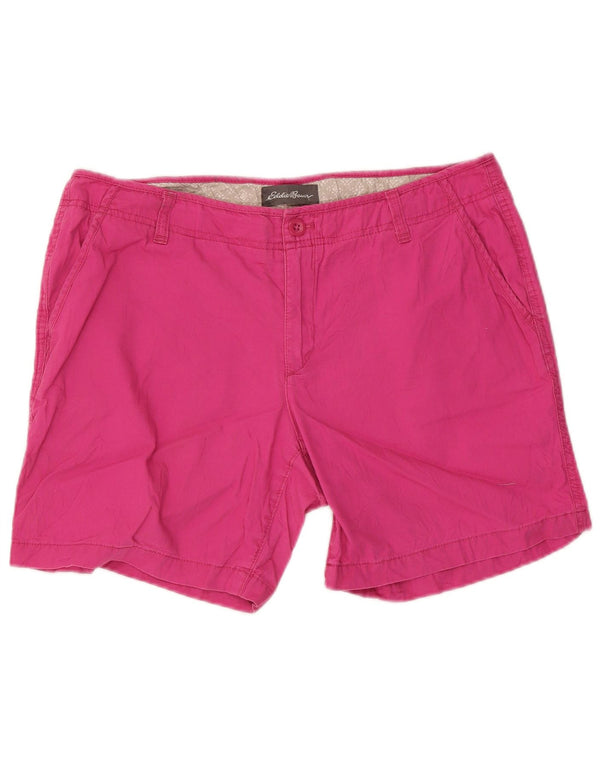 Shorts Chino feminino Eddie Bauer US 14 XL W34 algodão rosa