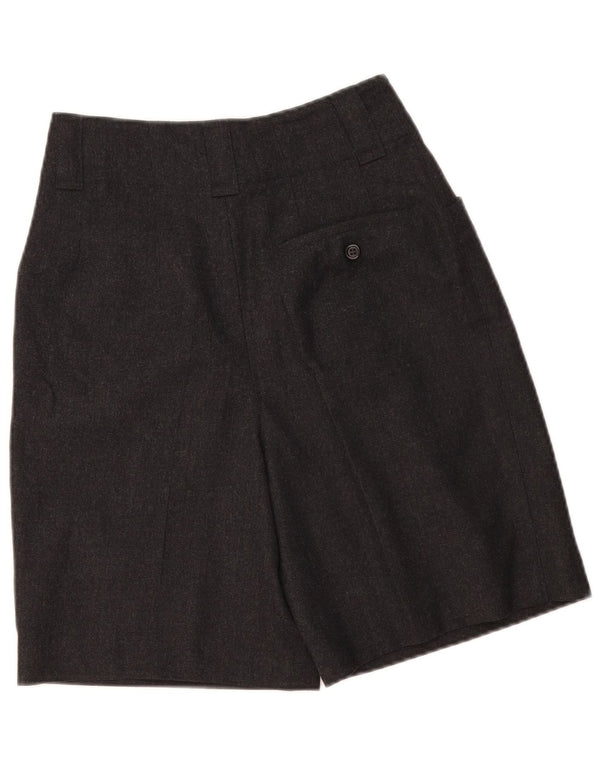 Shorts casuais femininos vintage de cintura alta UE 36 pequeno W28 cinza nova lã