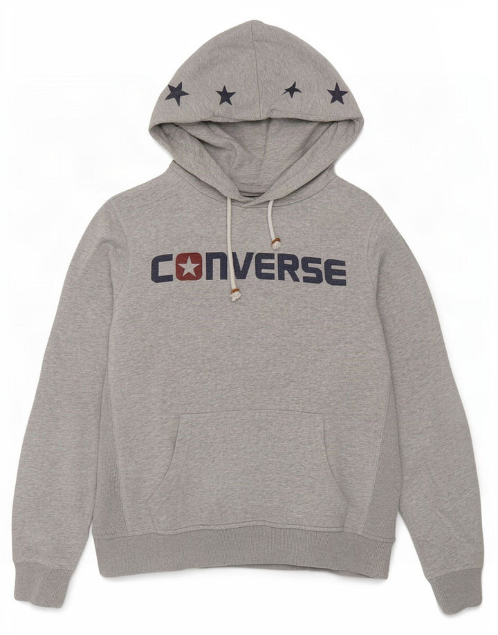 Converse feminino gráfico moletom com capuz UK 14 cinza médio