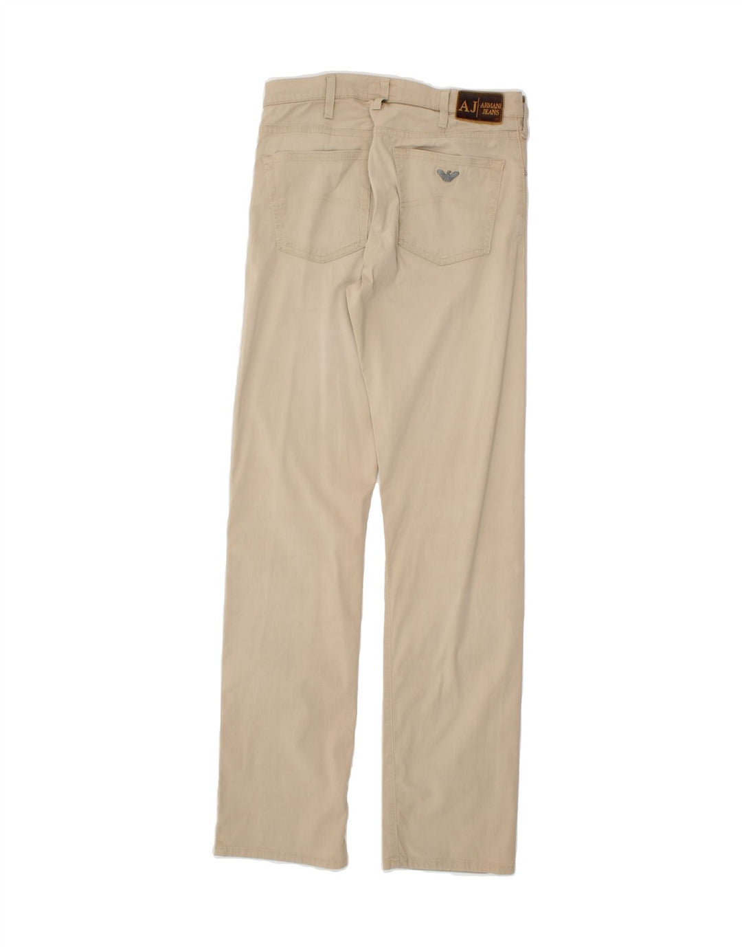 ARMANI JEANS Womens Straight Casual Trousers W30 L32 Beige Cotton Vintage Armani Jeans and Second-Hand Armani Jeans from Messina Hembry 