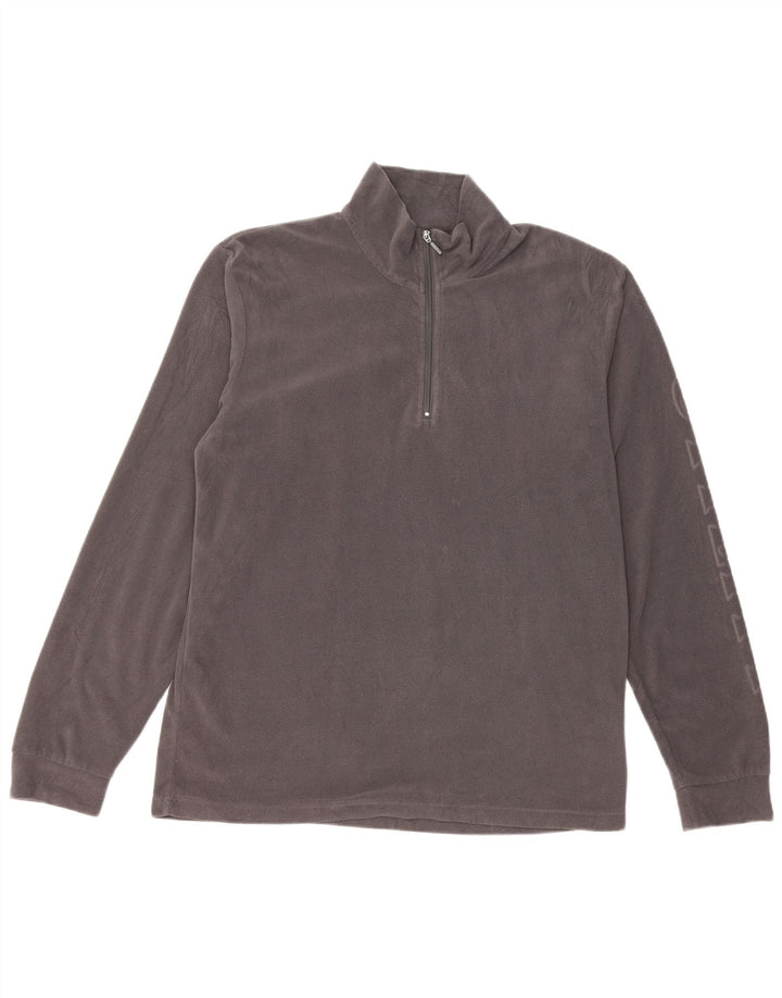 Diadora Mens Graphic Zip Neck Fleece Jumper XL Cinza Poliéster