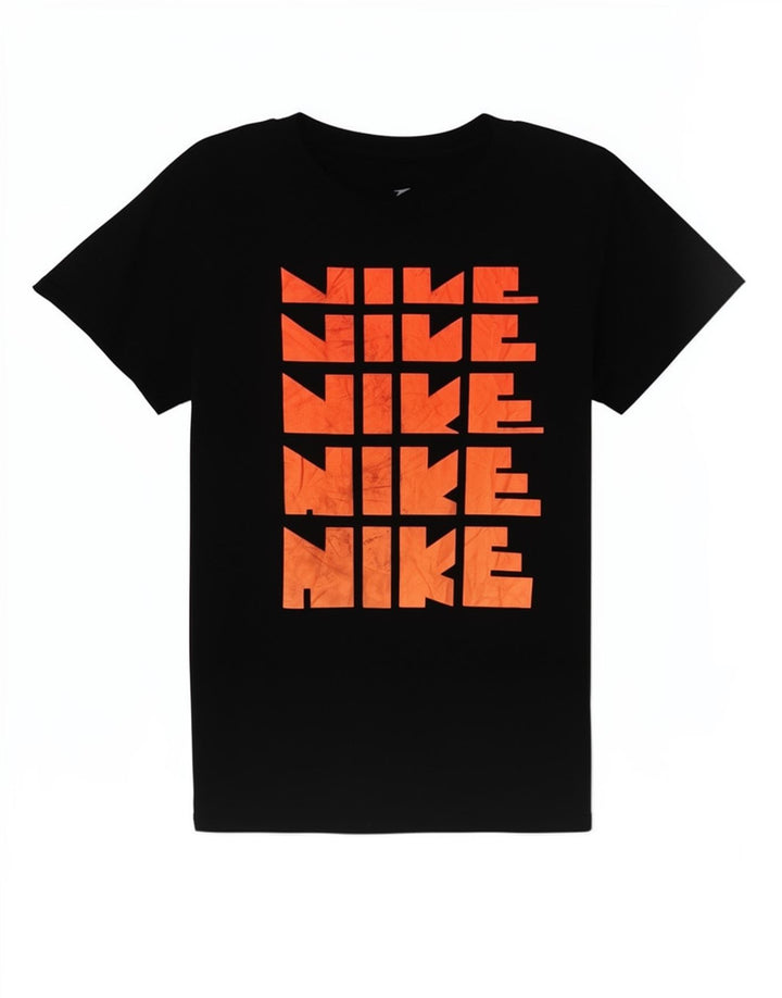 Camiseta Nike feminina gráfica Top UK 12 médio algodão preto