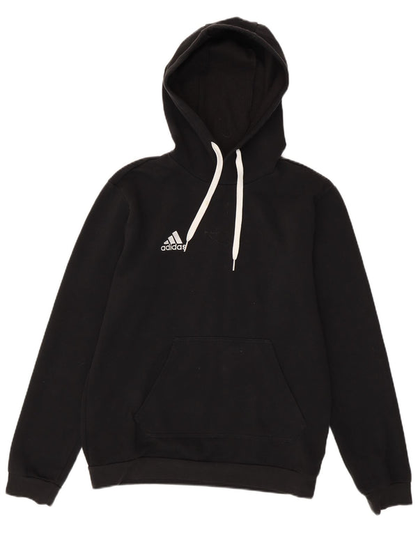 ADIDAS Mens Hoodie Jumper Pequeno Algodão Preto