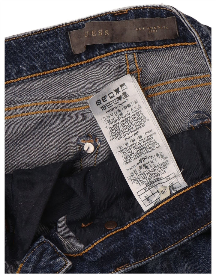 Guess Calça jeans reta feminina W29 L31 azul algodão