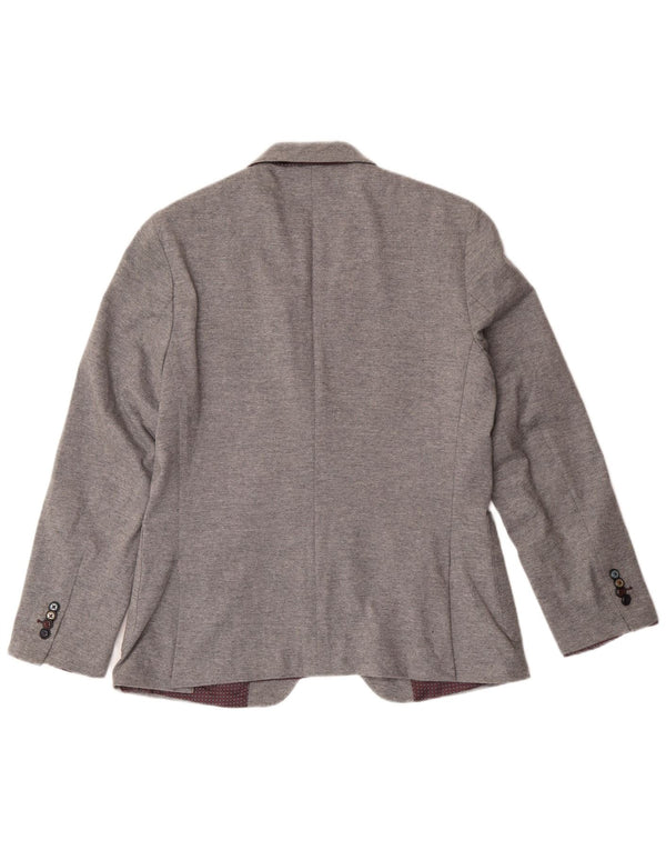 Jaqueta blazer feminina de 2 botões John Barritt IT 50 XL algodão cinza