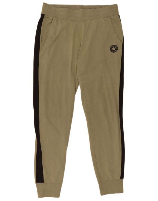 Calça de treino masculina Converse Joggers grande cáqui colorblock algodão