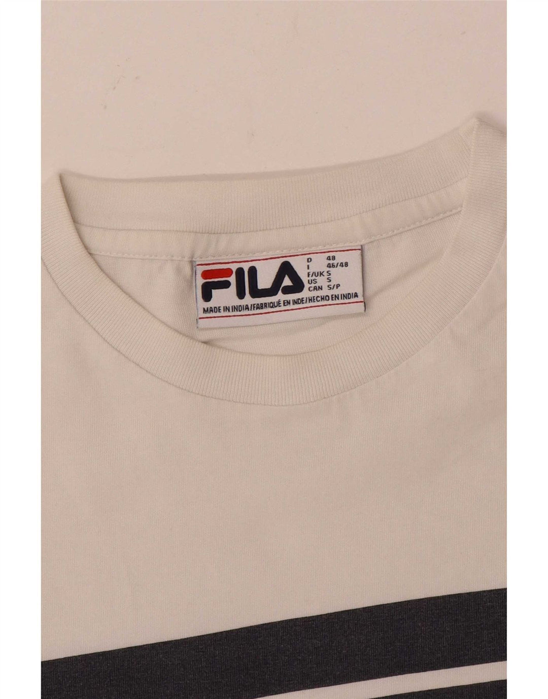 Fila Mens Graphic T-Shirt Top Pequeno Branco
