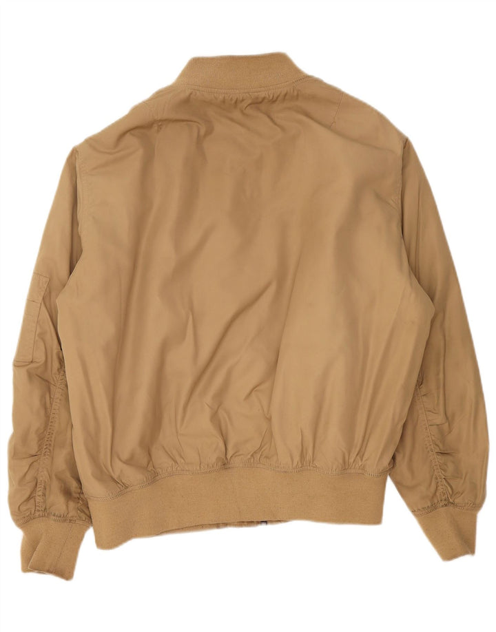 Jaqueta bomber superdimensionada feminina Topshop UK 12 poliéster bege médio