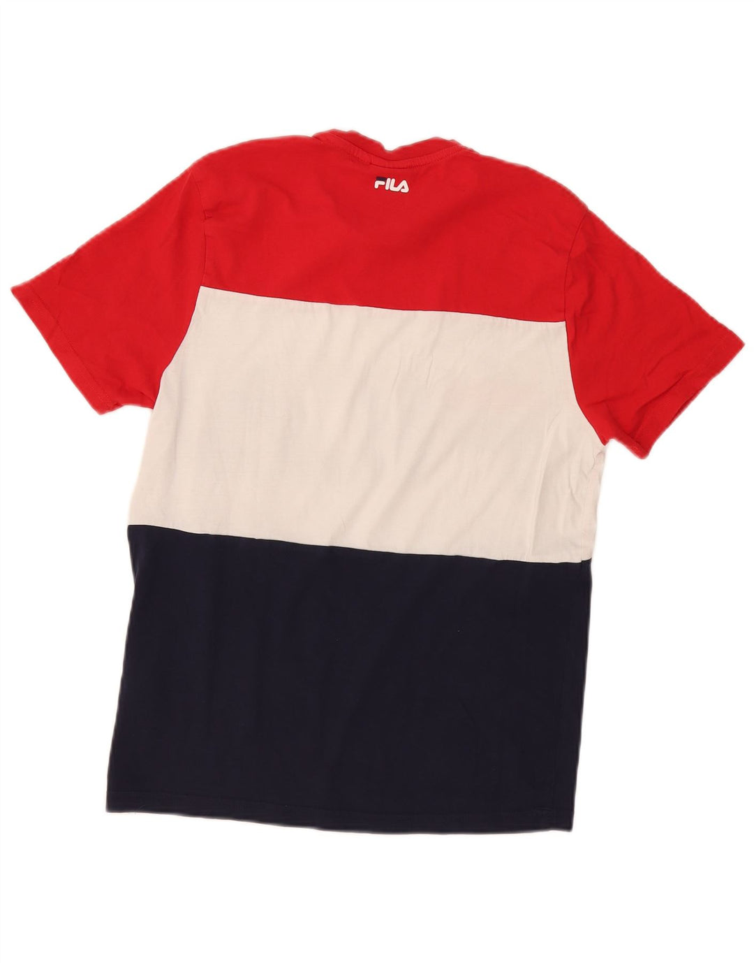 Fila Mens Graphic T-Shirt Top Pequeno Multicolorido Colorblock Algodão