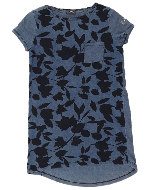 Vestido feminino Emporio Armani com estampa solta e ajuste solto Reino Unido 4 XS azul floral