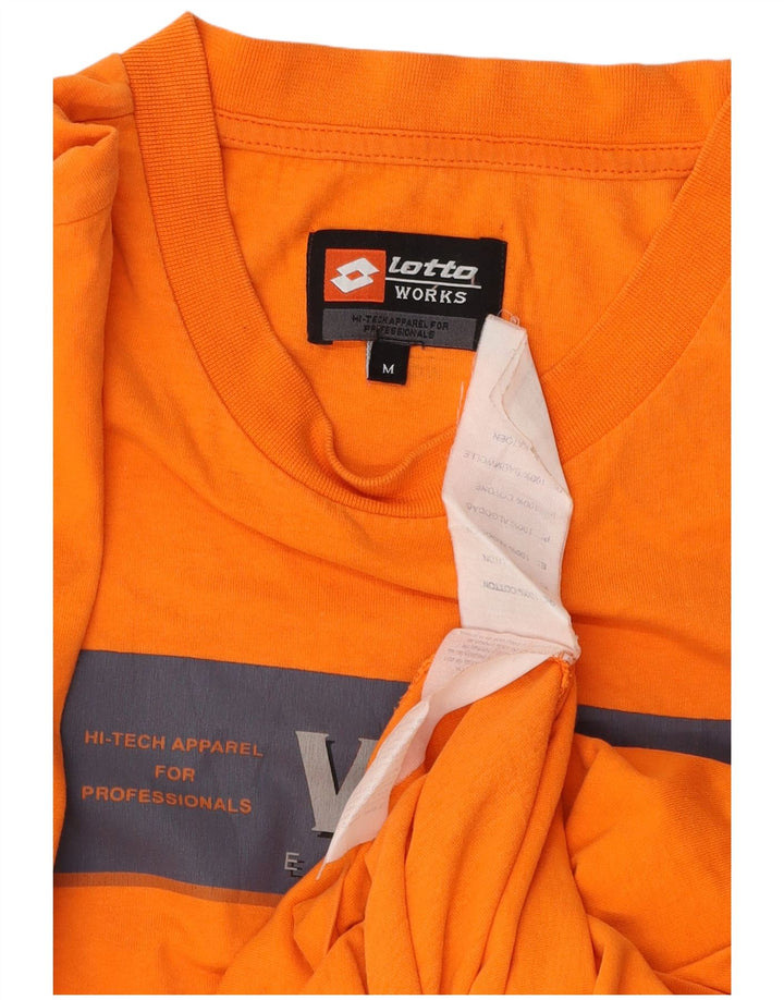 Camiseta masculina gráfica Lotto Top médio algodão laranja