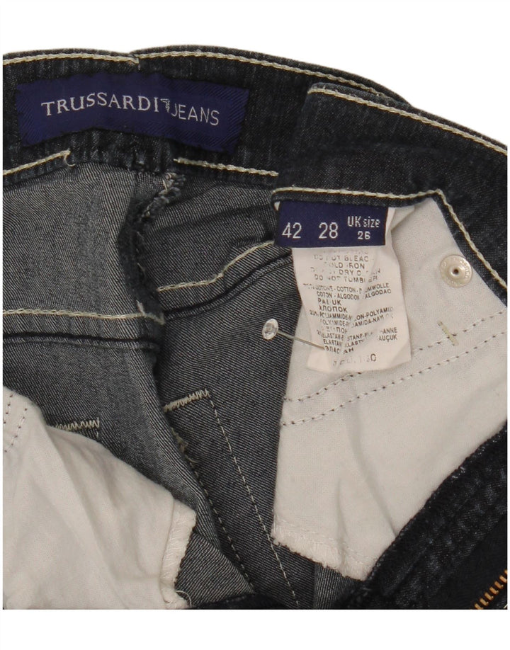TRUSSARDI Womens Straight Jeans W26 L27 Navy Blue Cotton