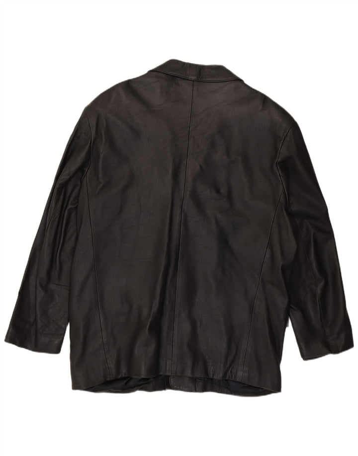 Jaqueta de couro masculina Regina Reino Unido 44 2XL couro preto