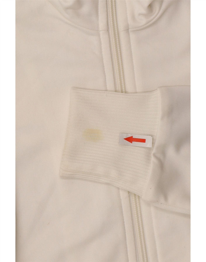 Adidas Womens Graphic Tracksuit Top Jacket EU 38 Pequeno Poliéster Branco