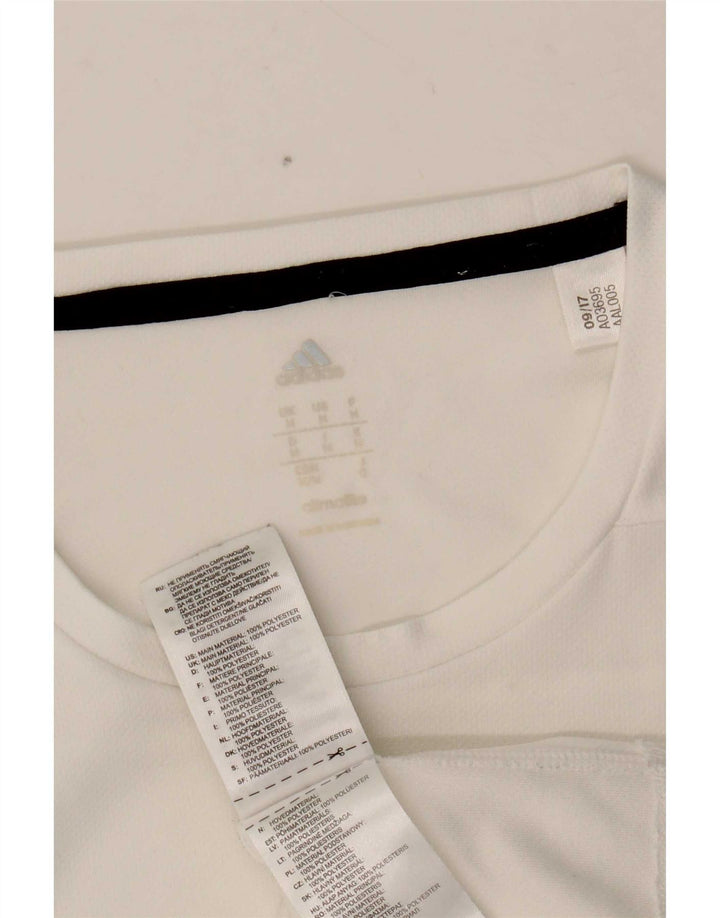Adidas Mens Climalite Camiseta Top Médio Poliéster Branco