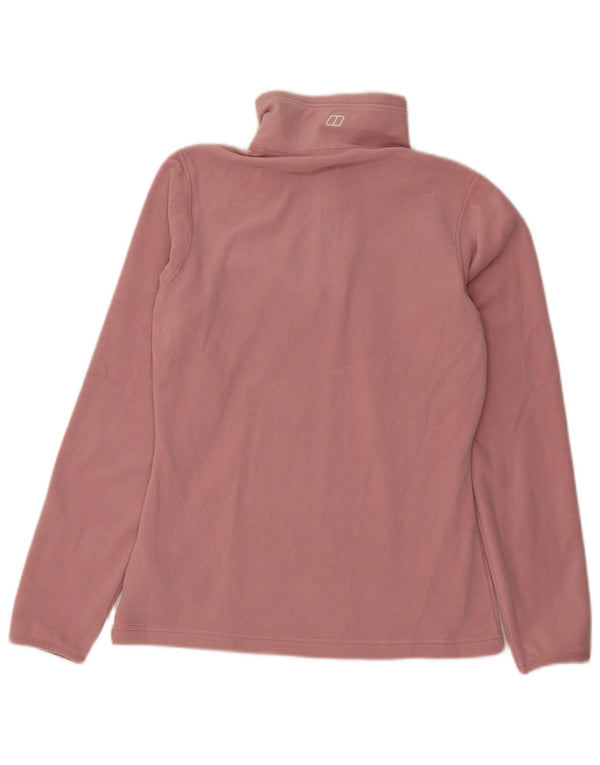 Berghaus Womens Zip Neck Fleece Jumper UK 10 Small Pink Polyester
