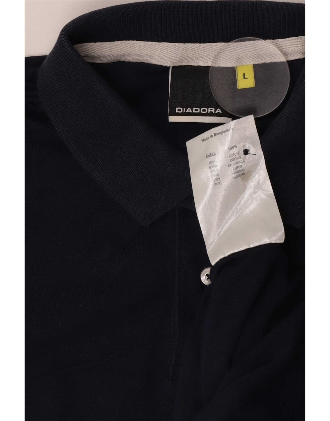 Camisa polo masculina Diadora grande algodão azul marinho