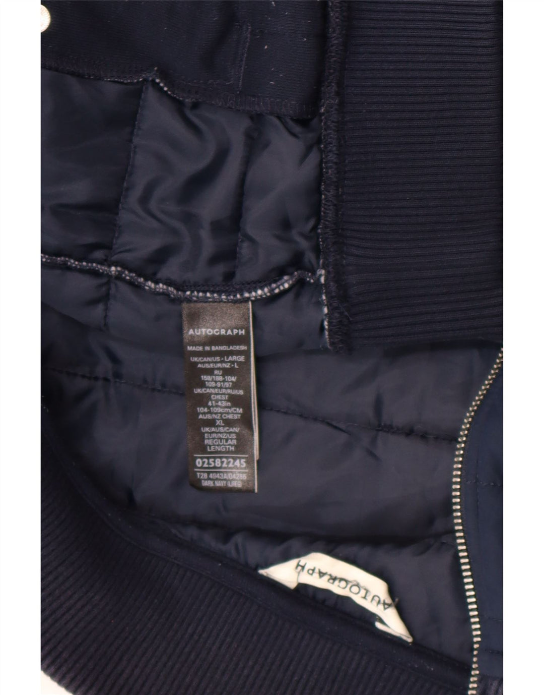Jaqueta acolchoada masculina Marks & Spencer UK 42 XL azul marinho poliéster