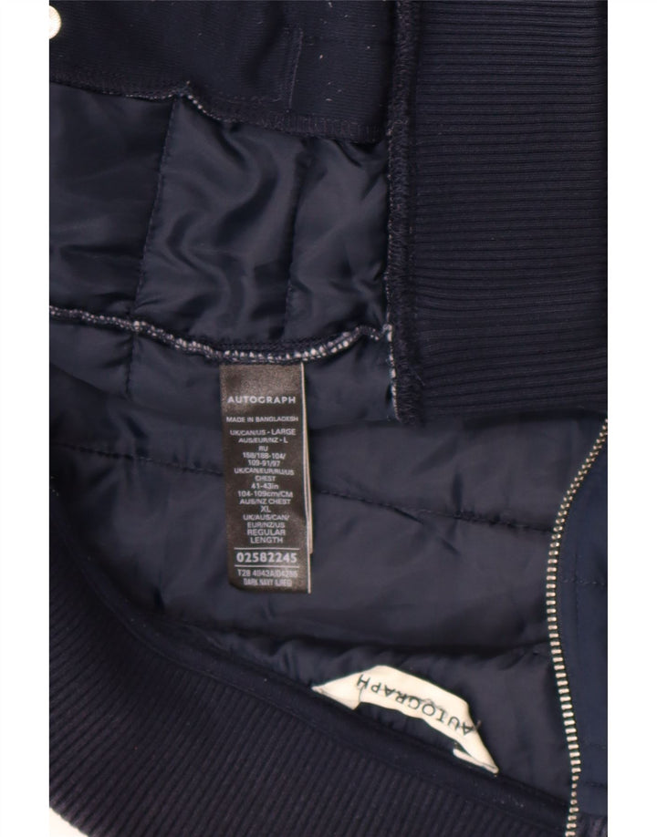 Jaqueta acolchoada masculina Marks & Spencer UK 42 XL azul marinho poliéster