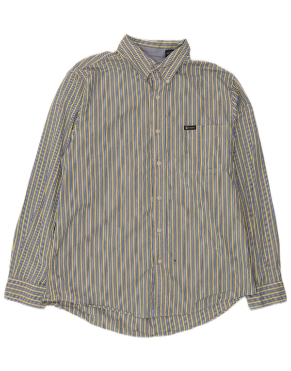 Camisa masculina Chaps grande algodão listrado azul