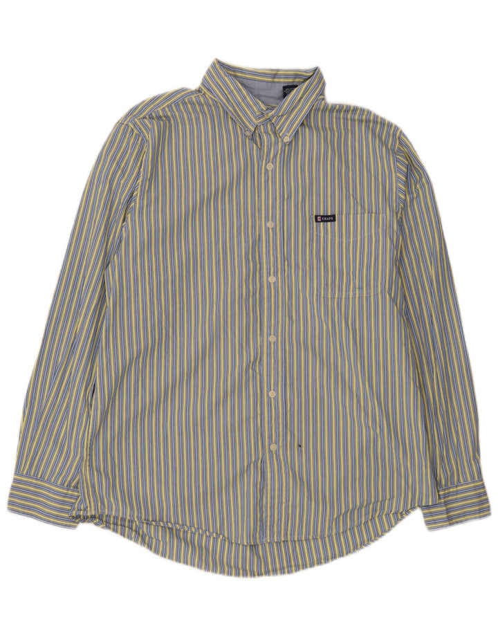 Camisa masculina Chaps grande algodão listrado azul