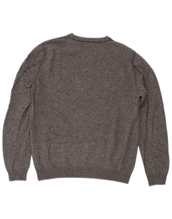 Suéter masculino Blauer com gola redonda e lã manchada cinza grande