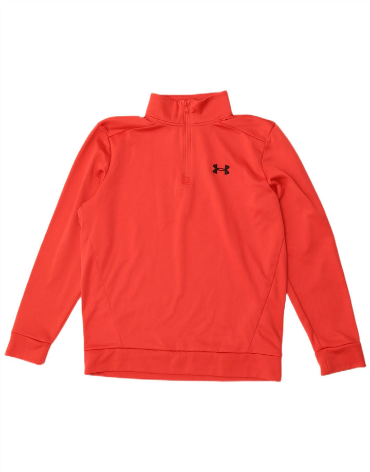 Moletom masculino Under Armour com zíper e gola em poliéster vermelho médio