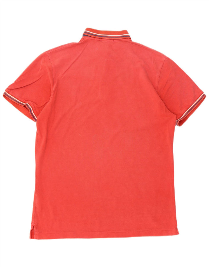 Camisa polo masculina Gant de algodão listrado vermelho médio
