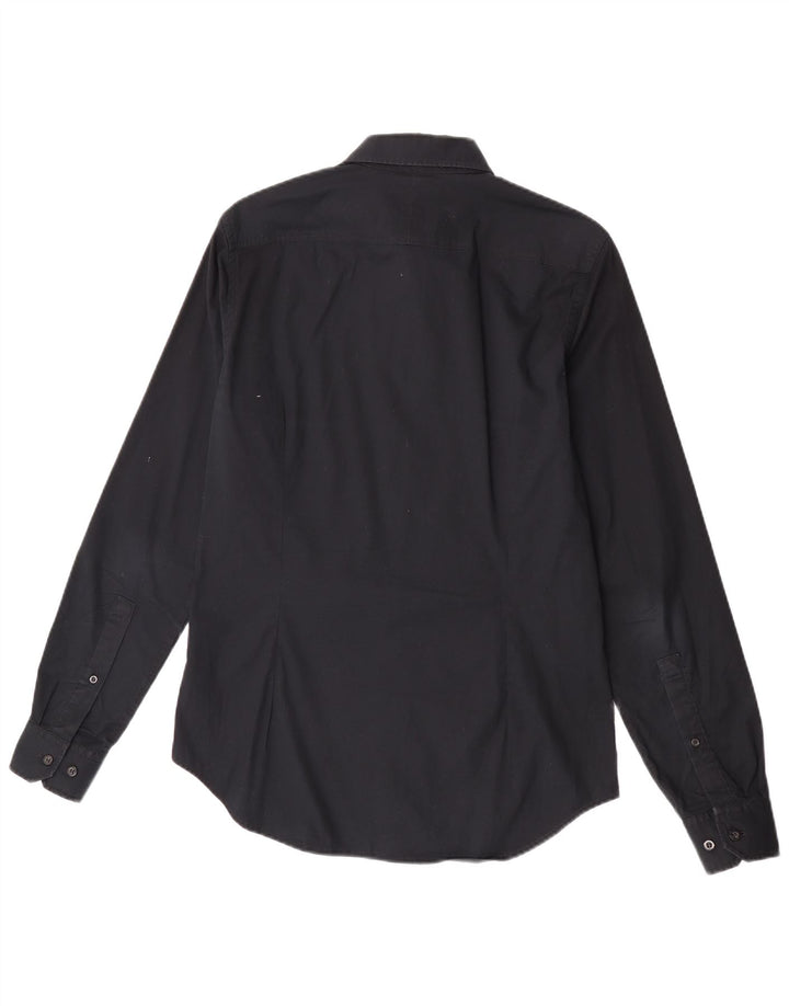Camisa masculina G-Star de algodão azul marinho médio