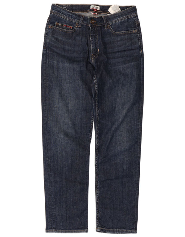 Jeans retos femininos Tommy Hilfiger W27 L26 algodão azul marinho