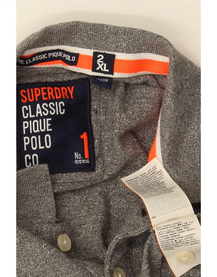 Camisa polo masculina Superdry 2XL algodão cinza