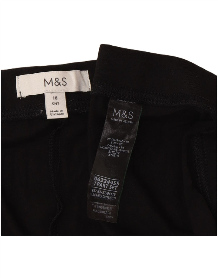 Leggings femininas Marks & Spencer UK 18 XL algodão preto
